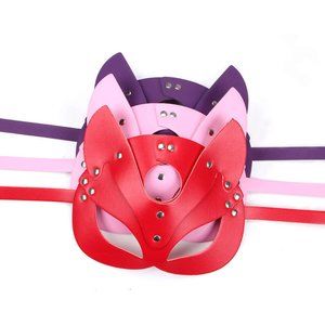 Upscale Cat Mask Costume Bunny Fox Party(Red)